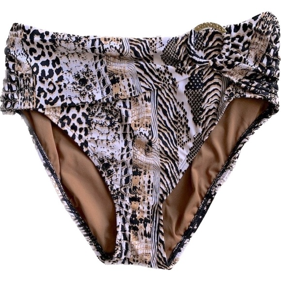 Bleu Rod Beattie Walk On The Wild Side High Waist Bikini Bottom Brown, B… - Picture 9 of 12